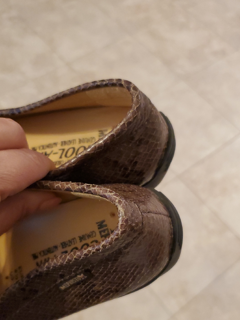 Mephisto Natala Brown Snake-Print Leather Bit Loafers Women's Sz 9 Like New - Picture 11 of 14